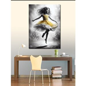 Kanvas Tablo Elbiseli Kız 100x140 cm