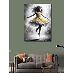 Kanvas Tablo Elbiseli Kız 100x140 cm
