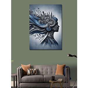 Kanvas Tablo Mekanik Kadın Yüzü 50x70 cm