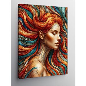 Kanvas Tablo Kırmızı Saçlı Kadın 50x70 cm