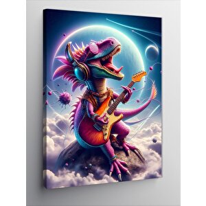 Kanvas Tablo Gitar Çalan Dinazor 50x70 cm