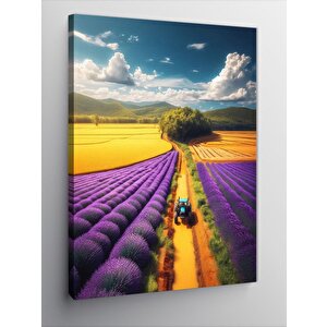 Kanvas Tablo Lavanta Ve Buğday Tarlaları 100x140 cm