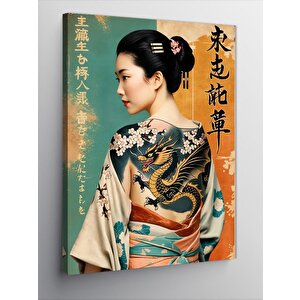 Kanvas Tablo Geleneksel Japon Kadını 100x140 cm