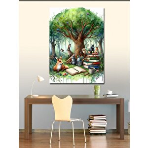 Kanvas Tablo Orman Kitaplığı 70x100 cm