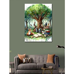 Kanvas Tablo Orman Kitaplığı 70x100 cm