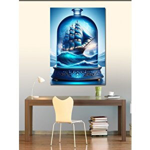 Kanvas Tablo Şişe İçinde Gemi 100x140 cm