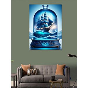Kanvas Tablo Şişe İçinde Gemi 100x140 cm