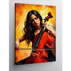 Kanvas Tablo Keman Çalan Kadın 100x140 cm