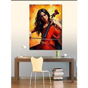Kanvas Tablo Keman Çalan Kadın 100x140 cm