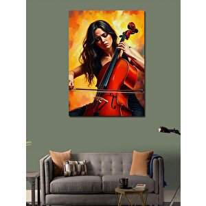 Kanvas Tablo Keman Çalan Kadın 100x140 cm