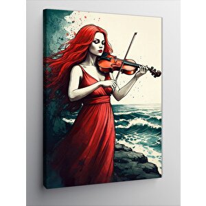 Kanvas Tablo Keman Çalan Kadın 70x100 cm