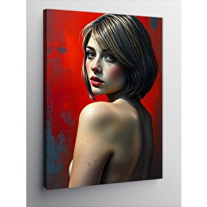 Kanvas Tablo Kırmızı Kadın 50x70 cm
