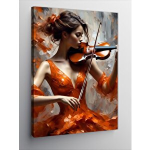Kanvas Tablo Keman Çalan Kadın 100x140 cm