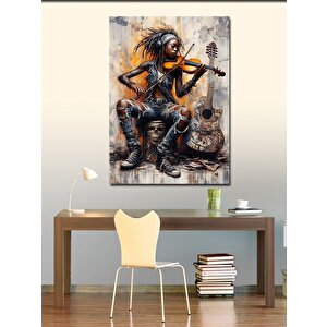 Kanvas Tablo Keman Çalan Kadın 100x140 cm