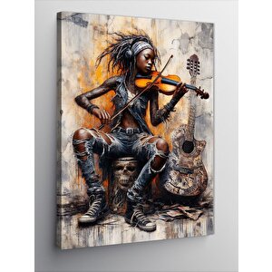 Kanvas Tablo Keman Çalan Kadın 70x100 cm