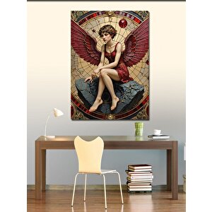 Kanvas Tablo Kırmızı Kanatlı Kadın 50x70 cm
