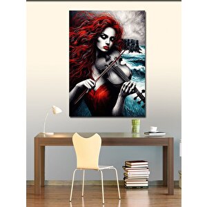 Kanvas Tablo Kırmızı Keman 70x100 cm