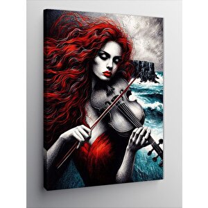 Kanvas Tablo Kırmızı Keman 100x140 cm