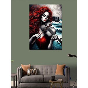 Kanvas Tablo Kırmızı Keman 100x140 cm