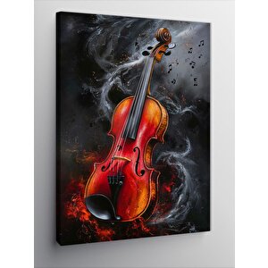 Kanvas Tablo Keman Ve Notalar 100x140 cm
