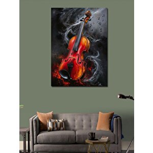 Kanvas Tablo Keman Ve Notalar 100x140 cm