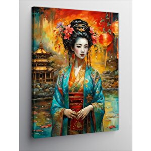 Kanvas Tablo Geleneksel Japon Kadın 70x100 cm
