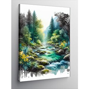 Kanvas Tablo Orman Akarsuyu 70x100 cm