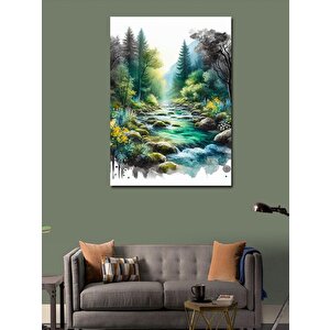 Kanvas Tablo Orman Akarsuyu 70x100 cm