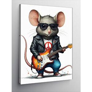 Kanvas Tablo Gitar Çalan Fare 50x70 cm