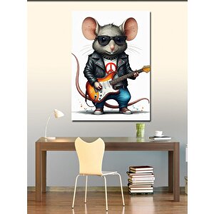 Kanvas Tablo Gitar Çalan Fare 50x70 cm
