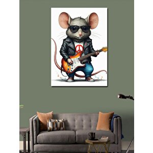 Kanvas Tablo Gitar Çalan Fare 50x70 cm