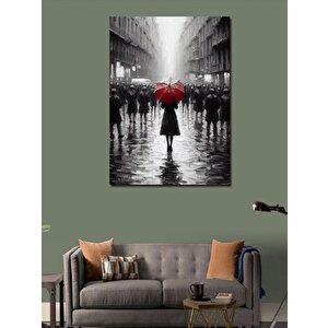 Kanvas Tablo Kırmızı Şemsiye 70x100 cm
