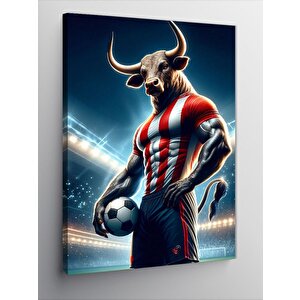 Kanvas Tablo Futbolcu Boğa 100x140 cm