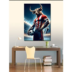 Kanvas Tablo Futbolcu Boğa 100x140 cm