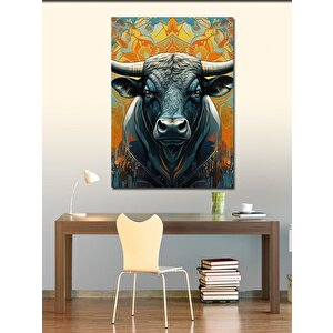 Kanvas Tablo Öfkeli Boğa 100x140 cm