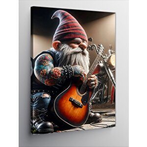 Kanvas Tablo Gitar Çalan Dövmeli Cüce 100x140 cm