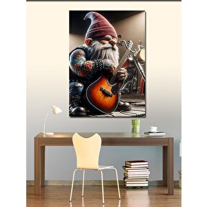 Kanvas Tablo Gitar Çalan Dövmeli Cüce 100x140 cm