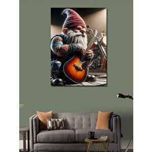 Kanvas Tablo Gitar Çalan Dövmeli Cüce 100x140 cm