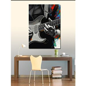 Kanvas Tablo Gitar Ve Siluet 100x140 cm