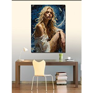 Kanvas Tablo Beyaz Elbiseli Kadın 70x100 cm