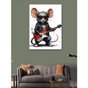 Kanvas Tablo Gitar Çalan Fare 50x70 cm