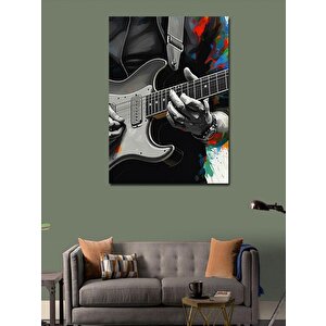 Kanvas Tablo Gitar Ve Siluet 50x70 cm