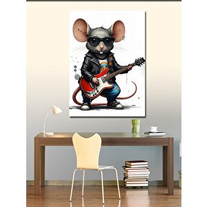 Kanvas Tablo Gitar Çalan Fare 100x140 cm