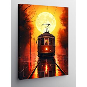 Kanvas Tablo Kırmızı Tramvay 100x140 cm