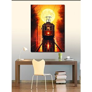 Kanvas Tablo Kırmızı Tramvay 100x140 cm