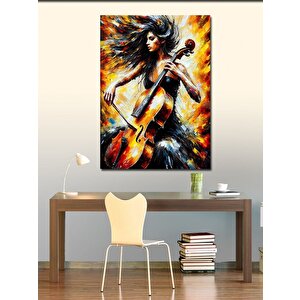 Kanvas Tablo Ateşli Keman Çalan Kadın 70x100 cm