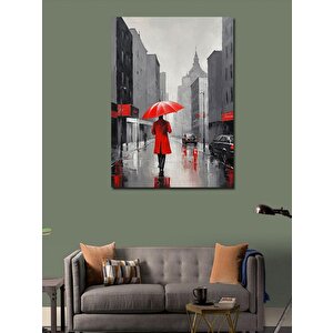 Kanvas Tablo Kırmızı Şemsiye 50x70 cm