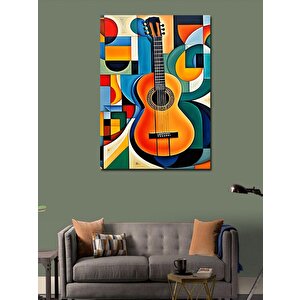Kanvas Tablo Şekiller Ve Sarı Gitar 50x70 cm