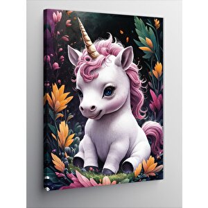 Kanvas Tablo Tek Boynuzlu At Unicorn 50x70 cm