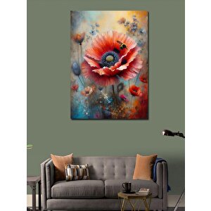 Kanvas Tablo Kırmızı Gelincik Çiçeği 70x100 cm